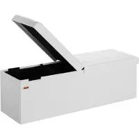 Casaria Banc coffre blanc 115x38x38cm 131 L avec couvercle