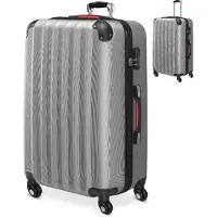 Monzana Valise rigide xl argent 45,5x28x70 cm avec serrure