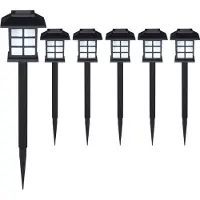 Deuba Set de 6 lampes solaires piquet pour jardin 8h autonomie lumière extérieur LED avec interrupteur crépusculaire