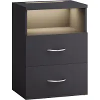 Casaria Table de chevet Jamie Anthracite avec éclairage