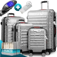 Monzana Ensemble de valises rigides Baseline 4 pièces Argent ABS Accessoires
