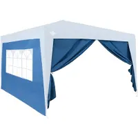 Deuba 2x Paroi latérale bleue pour tonnelle de jardin Capri 3x6m