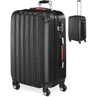 Monzana Valise rigide noir L 39,5x25x60cm bagage avec cadenas