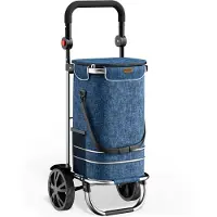 Monzana Chariot de courses 56 L bleu max 50 kg