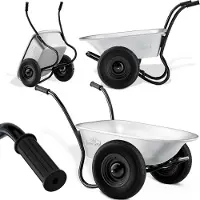 Gardebruk Brouette de jardin 150kg 100L 2 roues avec cuve galvanisée