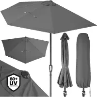 Kingsleeve Demi-parasol anthracite 2,7m avec manivelle pour balcon