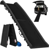 Cadoca Rampe pour chien Voiture Noir 156x40x16cm pliable
