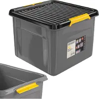 Monzana Boîte de rangement Gris/Anthracite 39x39x26cm empilable