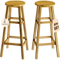Casaria 4x tabouret de bar 76 cm en bois d'acacia