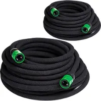 Monzana 2x Tuyau d'irrigation 1/2" 2x15m gis-noir"