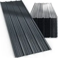 Gardebruk Jeu de 14 tôles trapézoïdales Gris 110x46cm