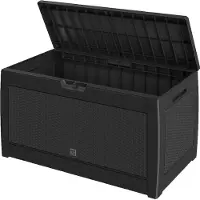 Casaria Coffre de jardin anthracite 119x48x60cm rangement
