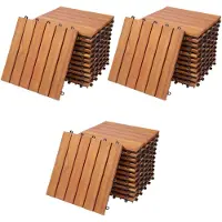 Deuba 33x Dalles de terrasse pour 3m² en bois d'eucalyptus 30x30cm