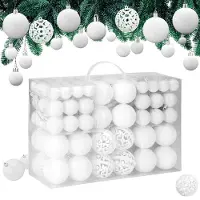Casaria Boules de Noël Blanc 100 pcs