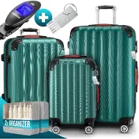 Monzana Set de valises rigides Baseline 3pcs Vert ABS Accessoires