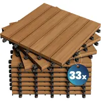 Casaria Dalle en bois d'acacia certifiée FSC Lot de 33 30x30cm