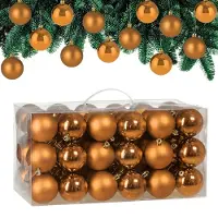 Casaria Lot de 54 boules de Noël cuivre pour décoration de sapin