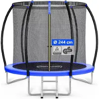 Monzana Trampoline Ø244cm avec filet de sécurité et échelle TÜV GS