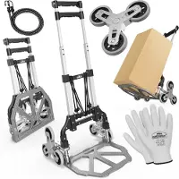 Gardebruk Diable pour escaliers argent/noir 80kg réglable en hauteur
