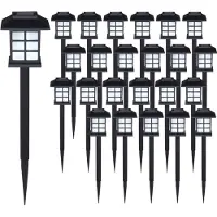 Monzana 24x lampes solaires noires LED pour jardin et allée