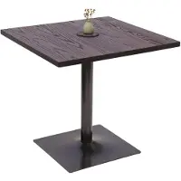 Mendler Table de bistrot HWC-H10, table de bar, gastronomie industrielle bois d'orme certifié MVG 75x80x80cm brun foncé