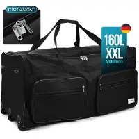 Monzana Grand sac de voyage noir 85x43x44 cm 160L à roulettes