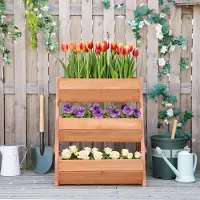 OEM Parterre de jardin - Bois - 3 couches - Surélevé - 66 L
