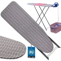 KOTARBAU Table à Repasser Planche à Repasser Pliable 118 x 36 cm Table a Repasser Pliable avec Support pour Fer Carreaux Gris