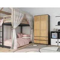 RAUMHIRSCH FURNITURE Armoire spacieuse MALWA SS-90 avec 2 tiroirs et une tringle à vêtements