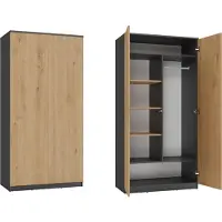 RAUMHIRSCH FURNITURE Armoire Raumhirsch SD-90 avec portes à ouverture par pression, 7 étagères, modèle compact