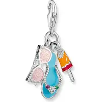 Thomas Sabo Charm pendentif lunettes de soleil Flip Flop et glace argent, (Argent 925, Émail)