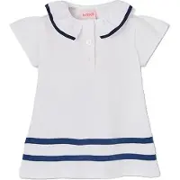 Boboli 703044 Short Sleeve Dress Blanc 3 Months Fille