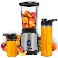 Lehmann Blender Mixeur 1L, 1200W, 2 Bouteilles BPA-Free Portables de 570 ml et 400 ml pour Jus, Smoothies et Milkshake