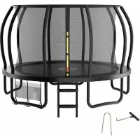 Zelsius Trampoline noir Ø 366 cm pour l'extérieur, trampoline d'extérieur pour un poids maximal de 150 kg