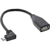 InLine Adaptateur OTG Micro-USB B mâle / A femelle, coudé, câble de 0,1 m