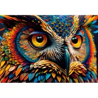 Roovi Puzzle « Chouette colorée » - Puzzle en carton de 1 000 pièces pour adultes