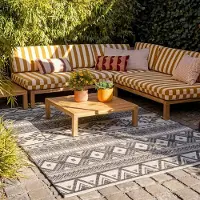 FRAAI Tapis d'extérieur | Summer Beyond Gris | 240x330cm | Gris | Rectangulaire | Tapis d'extérieur
