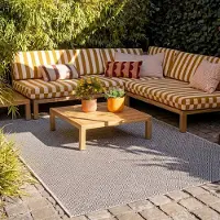 FRAAI Tapis d'extérieur | Summer Tile Gris | 280x380cm | Gris | Rectangulaire | Tapis d'extérieur