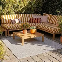 FRAAI Tapis d'extérieur carré | Summer Tile Gris Clair | 200x200cm | Gris | Carré | Tapis d'extérieur