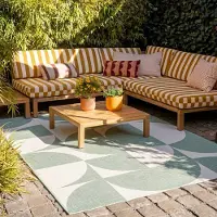 FRAAI Tapis d'extérieur | Summer Shapes Vert | 140x200cm | Vert | Rectangulaire | Tapis d'extérieur