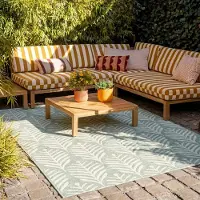 FRAAI Tapis d'extérieur | Summer Leaves Vert | 80x150cm | Vert | Rectangulaire | Tapis d'extérieur