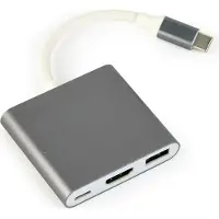 Gembird USB-Typ-C-Mehrfachadapter Spacegrau