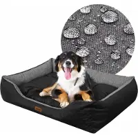 Stanislaw Jurga Lit pour chien "Puffy" - Imperméable & Coussin amovible - 125x100 cm - Tissu Oxford robuste | PillowPrim