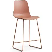 Meublorama Chaise de comptoir MARIO – PP terracotta – Design moderne H100,5 cm