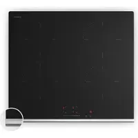Klarstein Verosteel Plaque Induction 60cm - 4 Zones, 7400W Boost, Curseur Tactile, Minuterie, Sécurité Enfants, Verre Céramique Noir, Plaque Cuisson Induction Encastrable