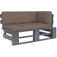 Syfax Canapé d'angle palette de jardin Gris Bois de pin imprégné