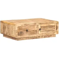 Syfax Table basse 90x60x29 cm Bois de manguier brut