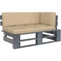 Syfax Canapé d'angle palette de jardin Gris Bois de pin imprégné