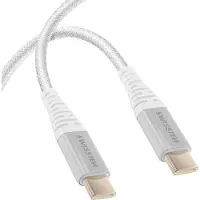 Swissten - Cabo Polyamide USB-C - USB-C 1,5m (blanc)