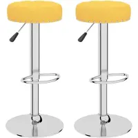 Syfax Tabourets de bar lot de 2 jaune moutarde tissu